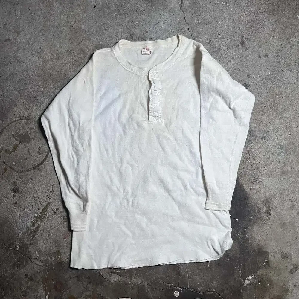 Vintage 1960s JC Penney MH 100% Combed Cotton Henley Undershirt Size 40